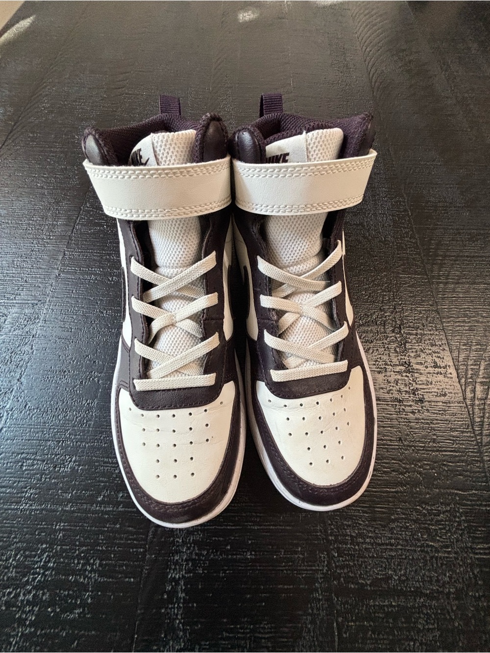 Nike Kids High-Top Sneakers in White and Black